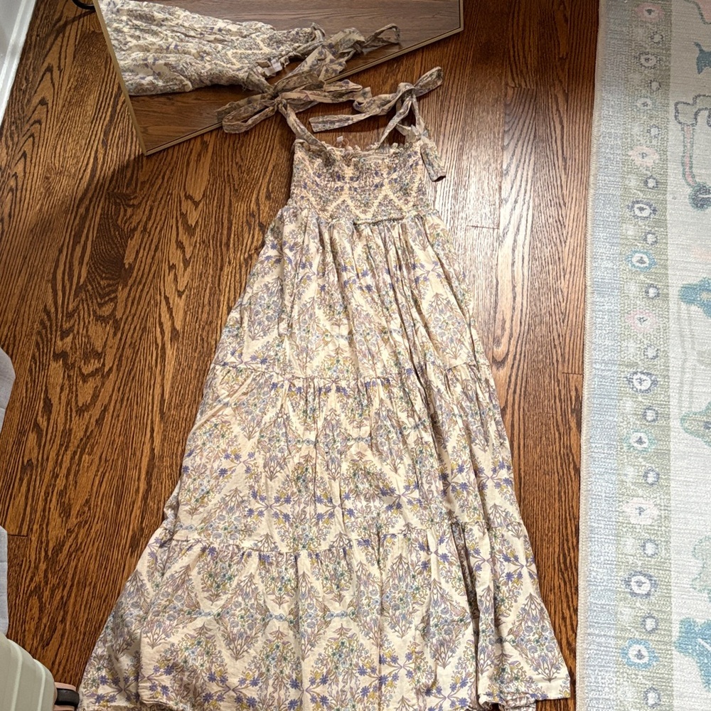 Floral Maxi Dress with Tie Straps